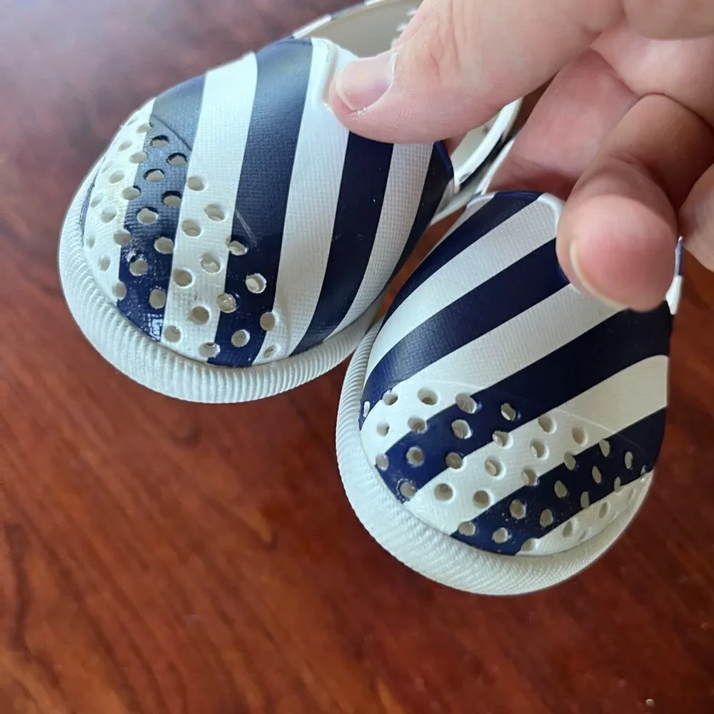 Native Blue and White Striped‎ Shoes- Size Toddler 4C